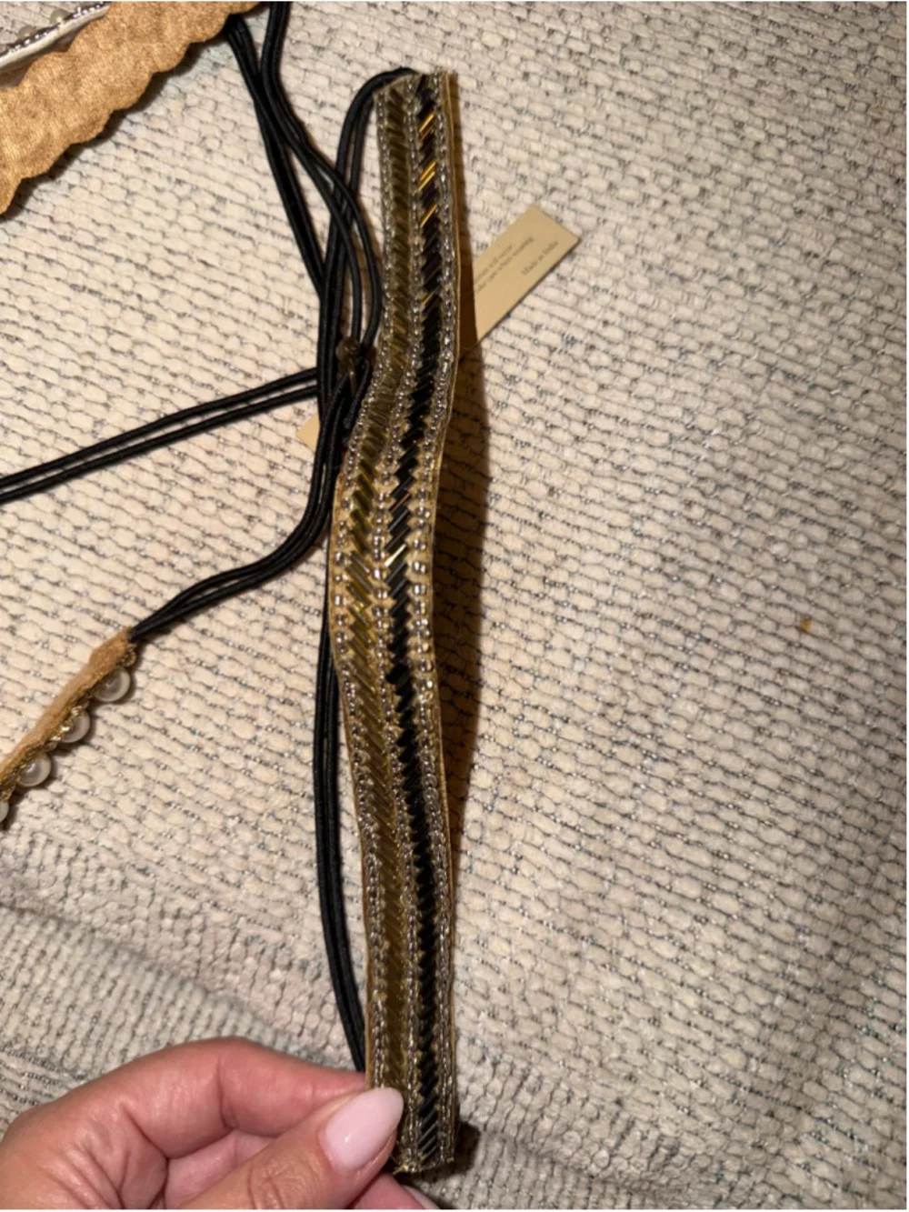 Deepa Gurnani Pearl & Beaded Headband Set, Gold/White - 3 Headbands NWT